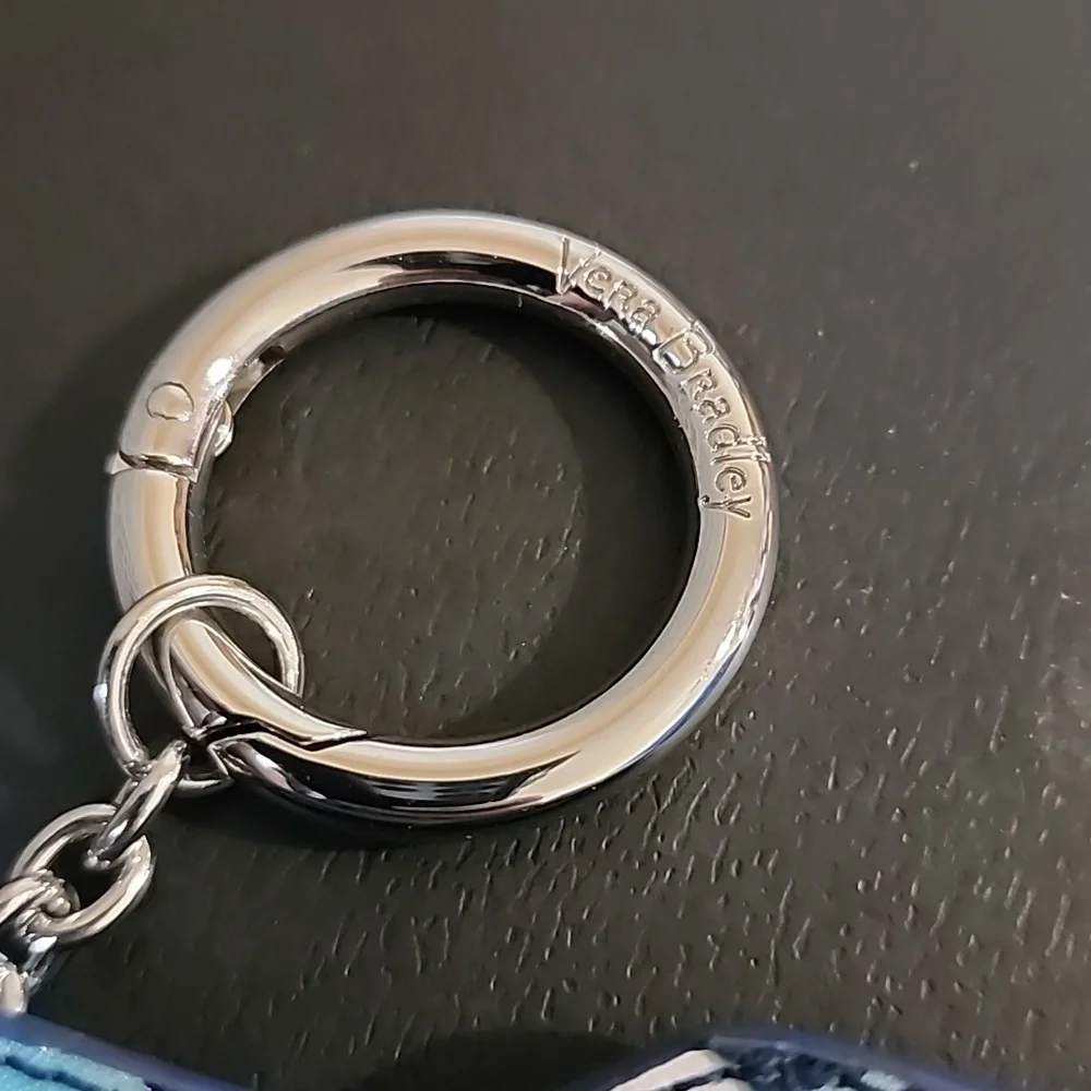 Vera Bradley Car Beep Beep! Purse Bag Charm Blue Plaid Leather